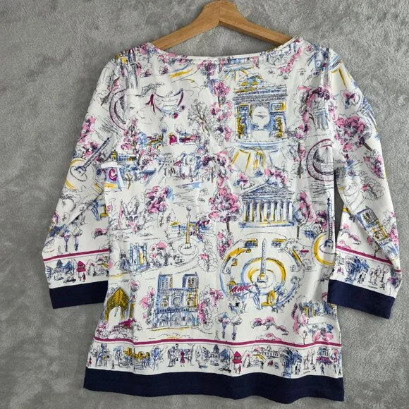 Talbots Paris Scenes Graphic Tee, Medium - Picture 3 of 6